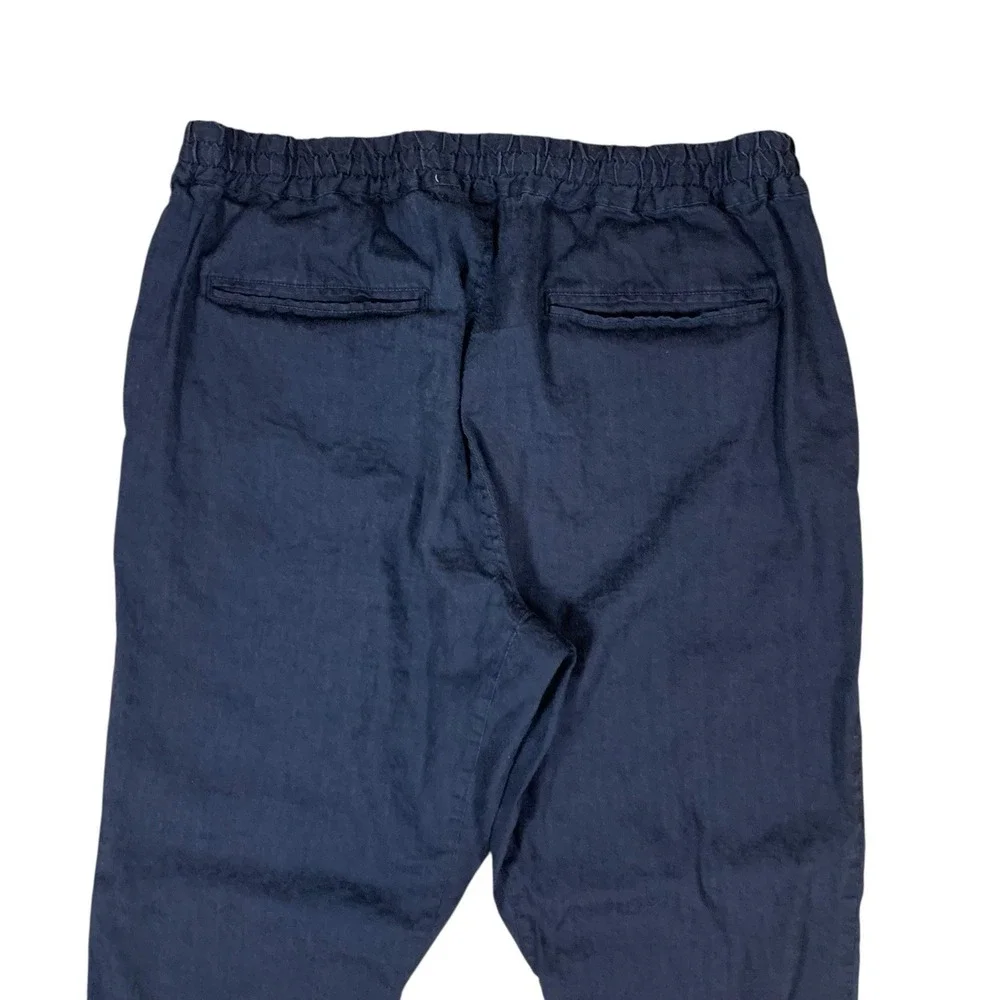 Urban Research Sonny Label Navy Linen Blend Jogger Pants Large Elastic Waist Men